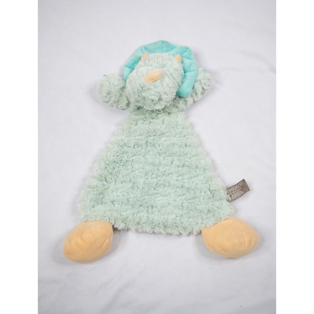 Demdaco Triceratops Dinosaur Lovey 14" Rattle Blue Security Blanket Baby‎ Toy